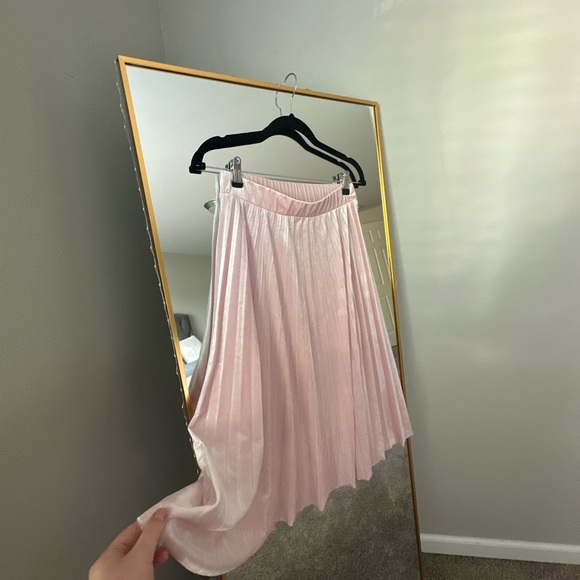 Time&Tru Velvet Pink Midi Skirt - Picture 6 of 7